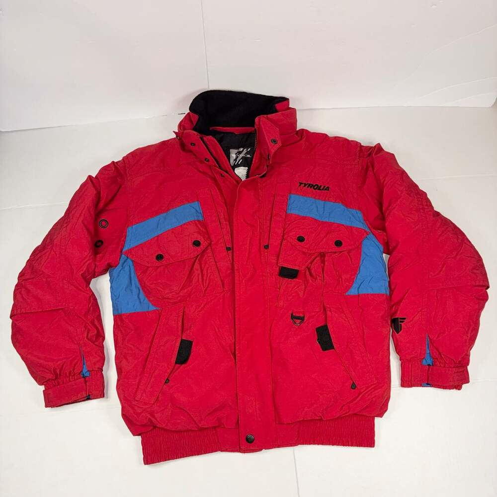 Vintage 90s Tyrolia Red and Blue Colorblock Ski Jacket Men's Size L